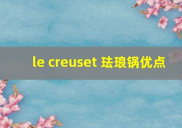 le creuset 珐琅锅优点